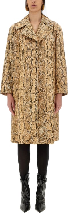 Dries van Noten Sequined Cotton Long Coat With Classic Collar