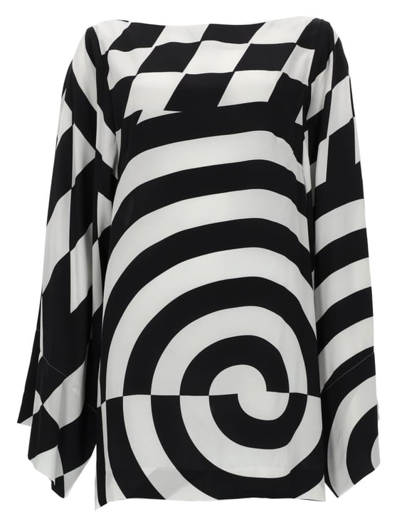 Dries van Noten Charlie Viscose Geometric Swirls Blouse