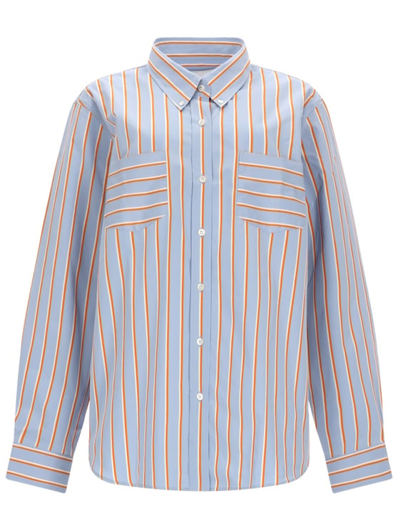 Dries van Noten Loose Fit Vertical Contrasting Stripes Shirt