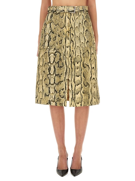 Dries van Noten Dynamic Animal Pattern Skirt With Elegant Silhouette