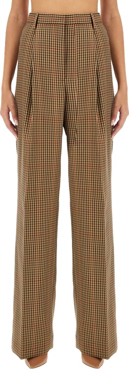 Dries van Noten Check Pattern Wool Pants With Regular Fit