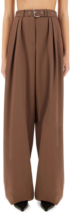 Dries van Noten High-Waisted Wide-Leg Pants With Matching Belt