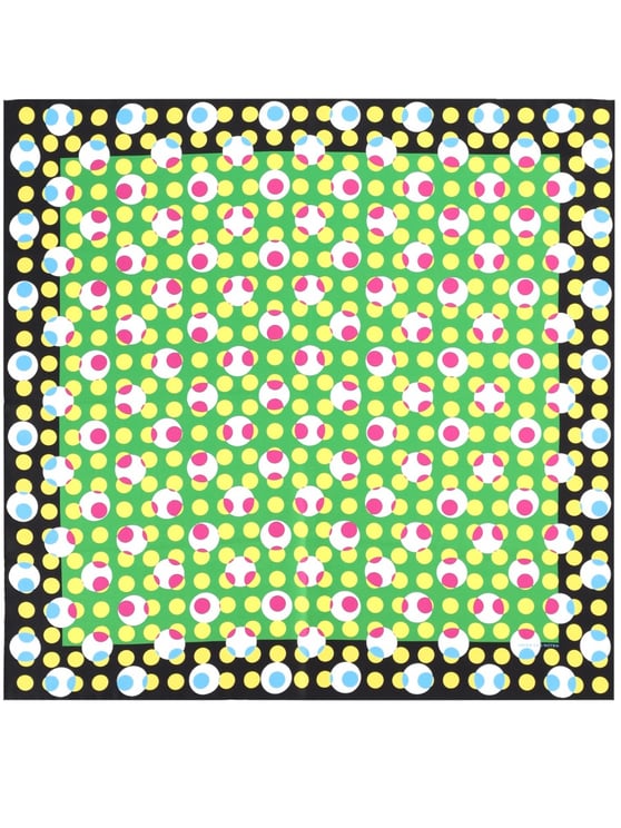 Dries van Noten Square Silk Circles Geometric Scarf