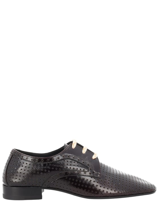 Dries van Noten Pointed Toe Perforated Laces Loafers