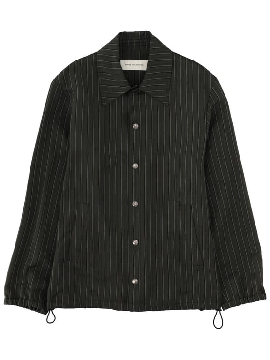 Dries van Noten Vorries Pinstripes Adjustable Cuffs Viscose Jacket