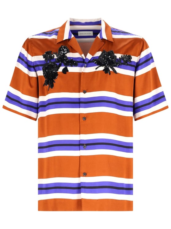 Dries van Noten Carltone Viscose Horizontal Stripes Shirt
