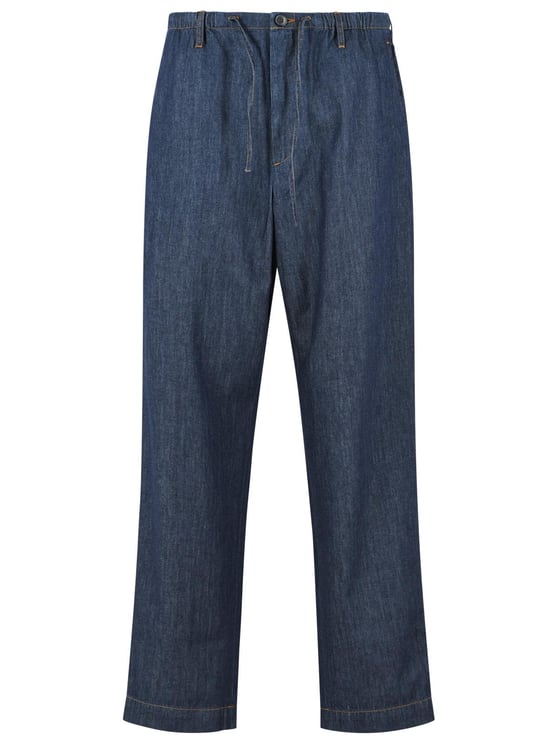 Dries van Noten 'Penny' Blue Cotton Pants