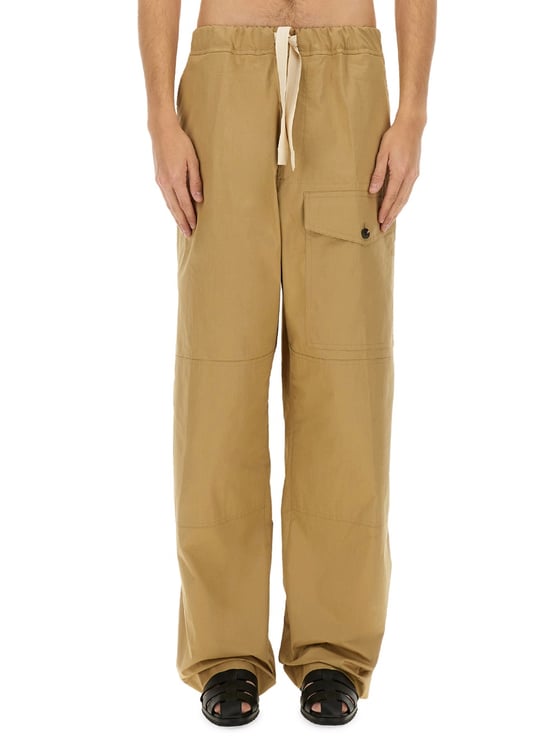 Dries van Noten Straight-Cut Cotton Pants With Design