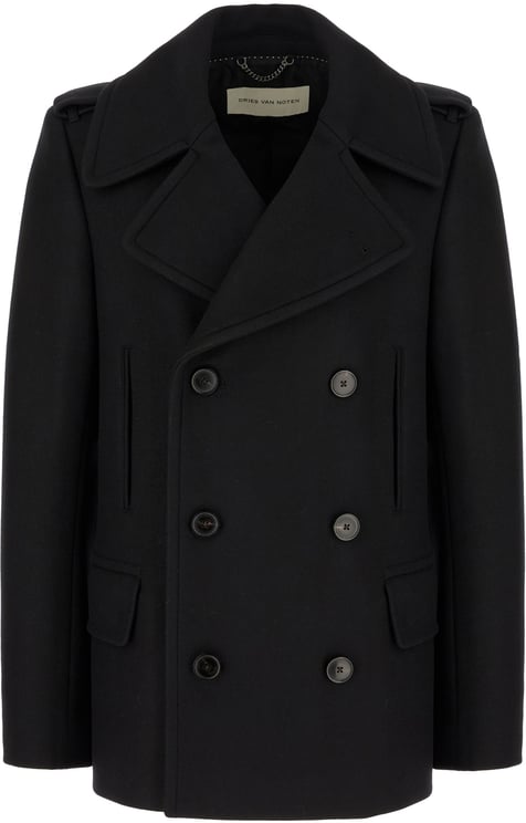 Dries van Noten Dries Van Noten Black wool blend coat