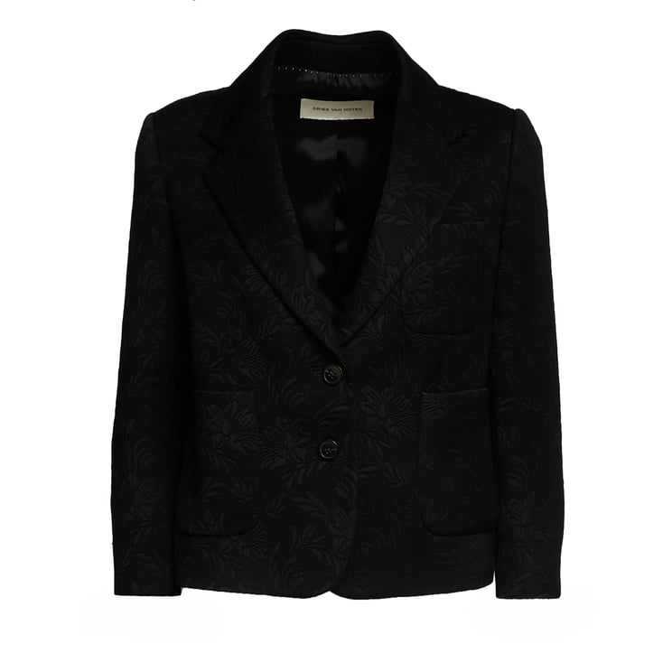 Dries van Noten Bamis Floral Jacquard Single Breasted Blazer