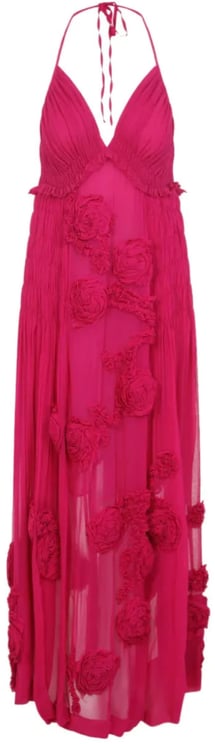 Dries van Noten Drina Emb Dress Fuchsia