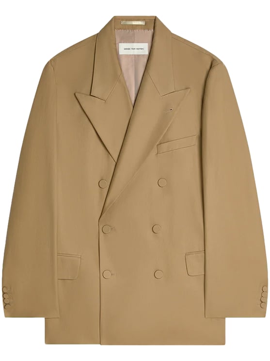 Dries van Noten Double-Breasted Brown Jacket with Wide Lapels