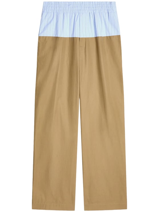 Dries van Noten Two-Tone Wide-Leg Trousers with Contrasting Waistband