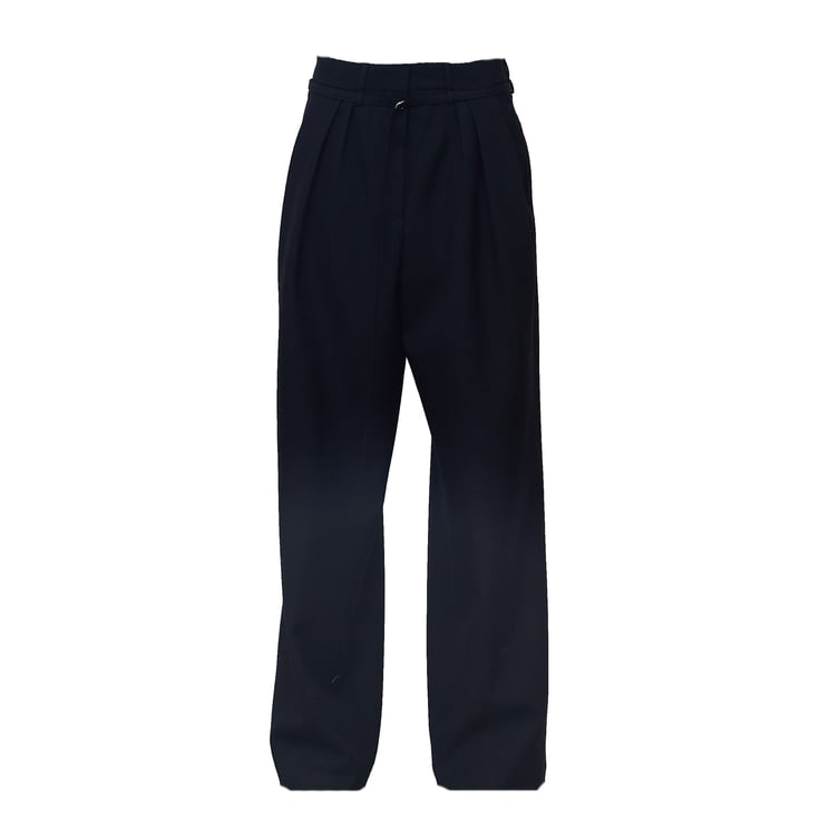 Dries van Noten Wide-Leg Wool Trousers with Irregular Pleats