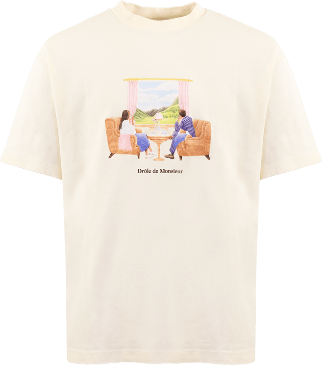 Drôle de Monsieur Heren Le T-Shirt Voyage Wit