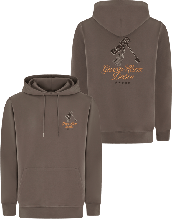 Drôle de Monsieur Heren Grand Hôtel Hoodie Bruin