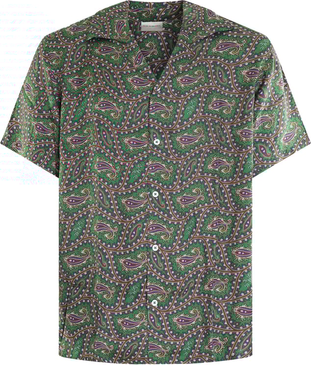 Drôle de Monsieur Heren La Chemise Paisley Shirt Groen