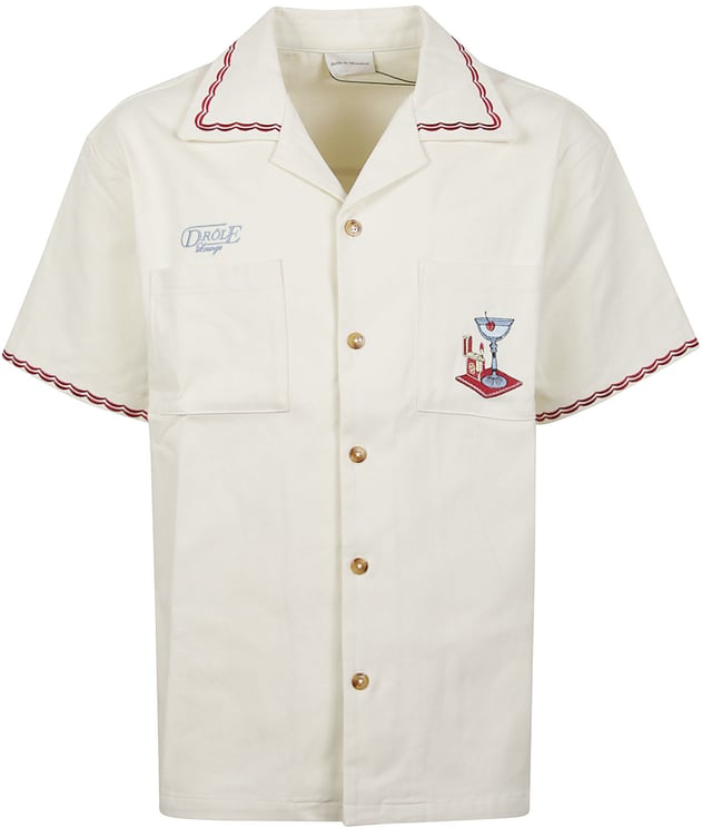 Drôle de Monsieur Short Sleeve Cocktail Shirt White