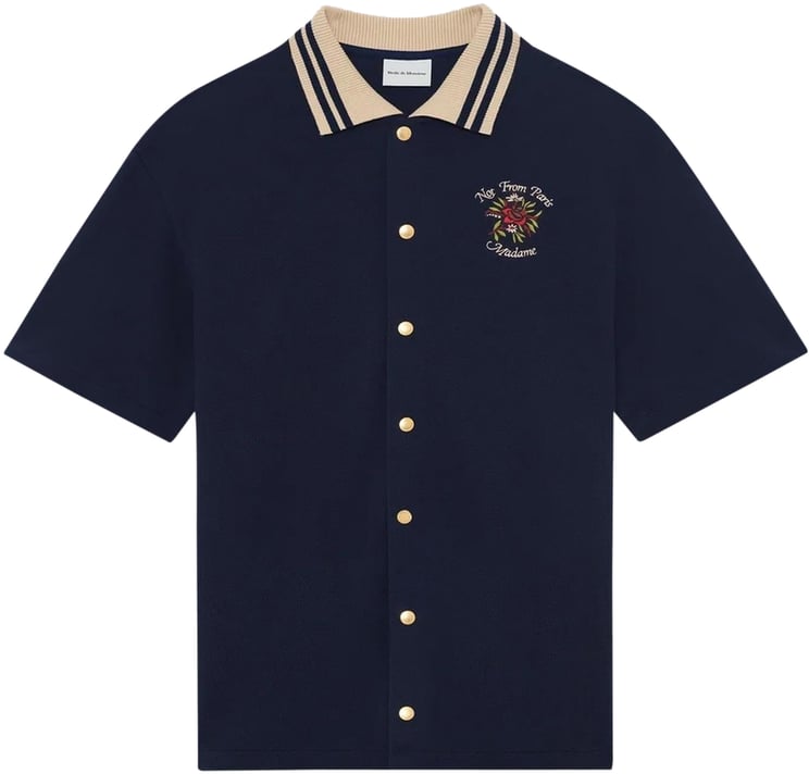 Drôle de Monsieur Heren Chemise Piquée Slogan Rose