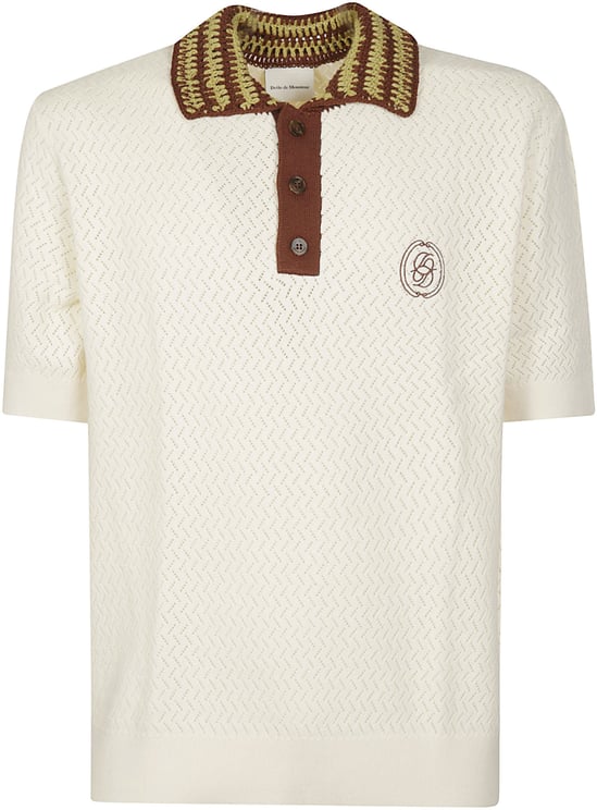 Drôle de Monsieur Short Sleeve Polo Shirt White
