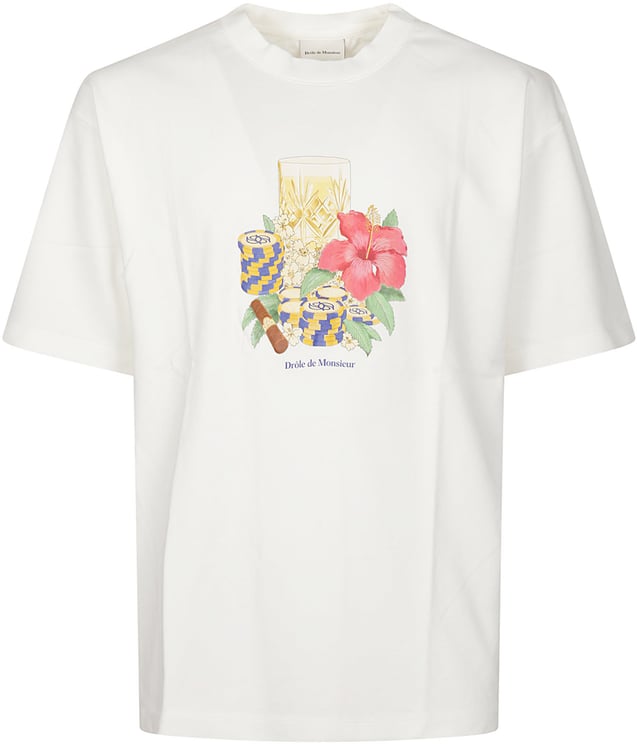 Drôle de Monsieur Hibiscus Club T-shirt White