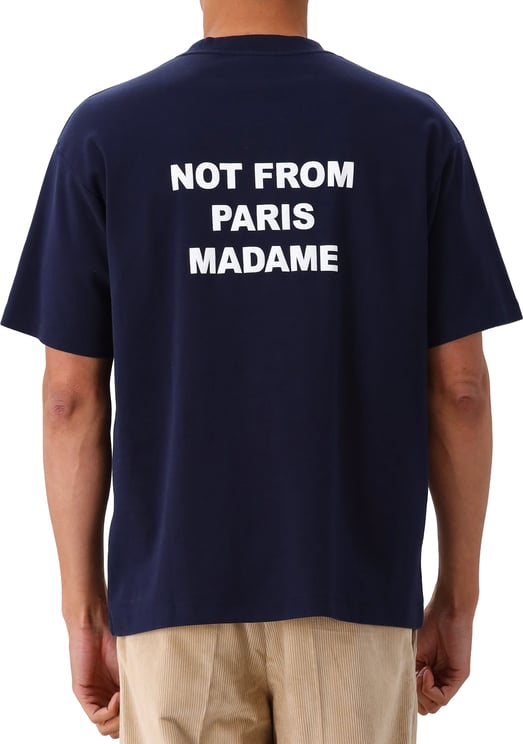 Drôle de Monsieur Drôle de Monsieur T-shirt Blauw Bold Slogan