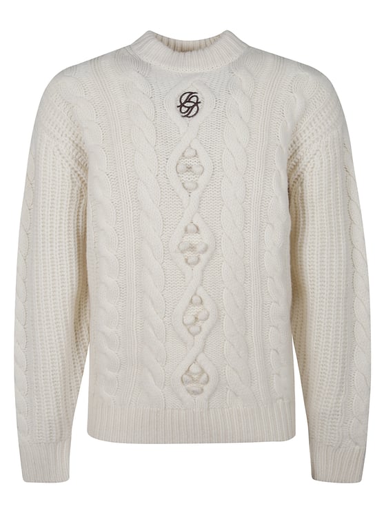 Drôle de Monsieur Off-White Cable Knit Sweater