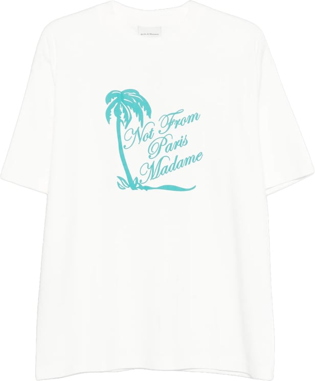 Drôle de Monsieur T-shirt slogan Palmiers OFF WHITE