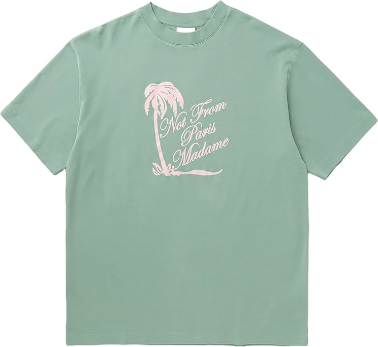 Drôle de Monsieur T-shirt slogan Palmiers WATER GREEN