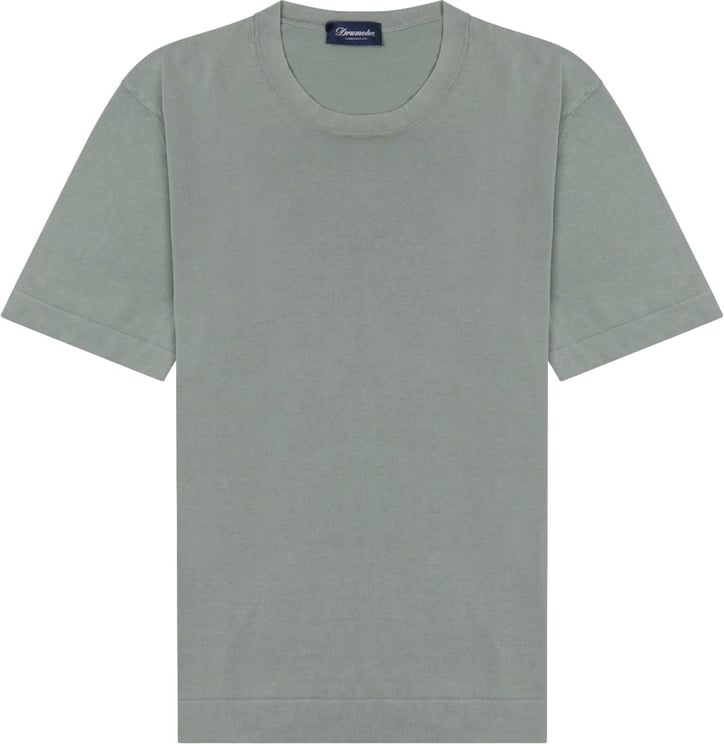 Drumohr Relaxed-Fit Cotton T-Shirt In Muted Green Shade