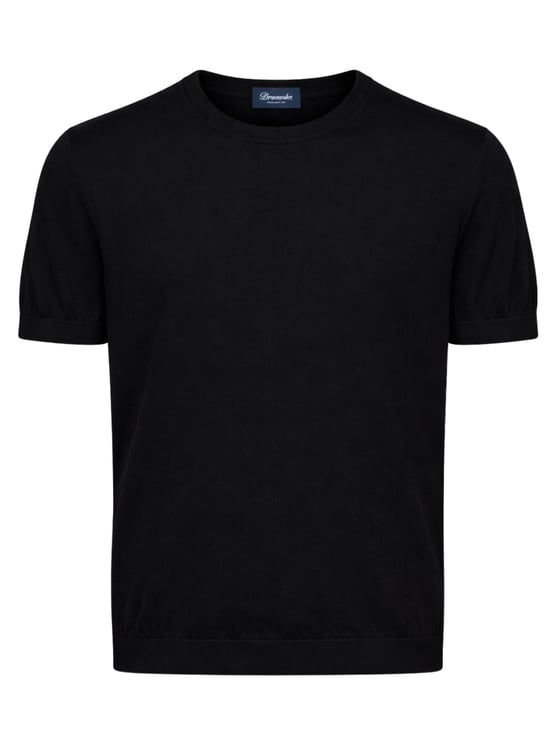 Drumohr Black Fitted Ribbed Sweater