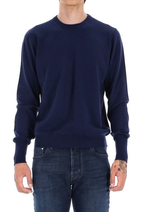 Drumohr Solid Color Pure Cashmere Crewneck Sweater