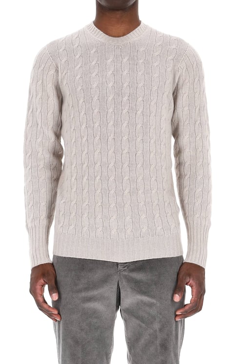 Drumohr Cable Knit Cashmere Crewneck Sweater