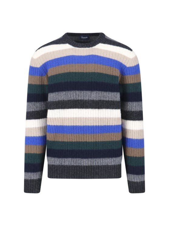 Drumohr Multicolour Textured Knit Sweater With Ribbed Detailing