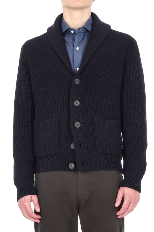 Drumohr Merino Wool Shawl-Collar Cardigan