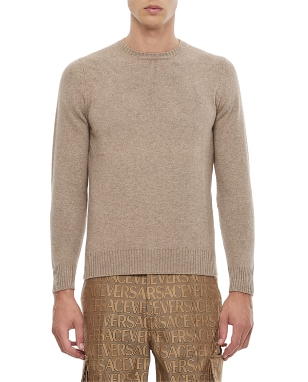Drumohr Cashmere Knit Sweater with Ribbed Finishing