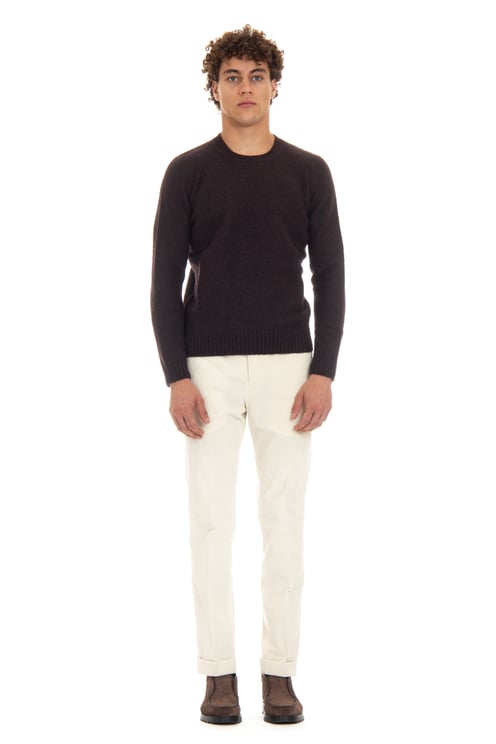 Drumohr Brushed Wool Garzata Crewneck Sweater
