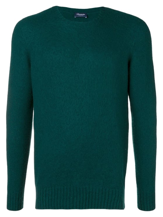 Drumohr Green Crewneck Fuzzy Knit Sweater