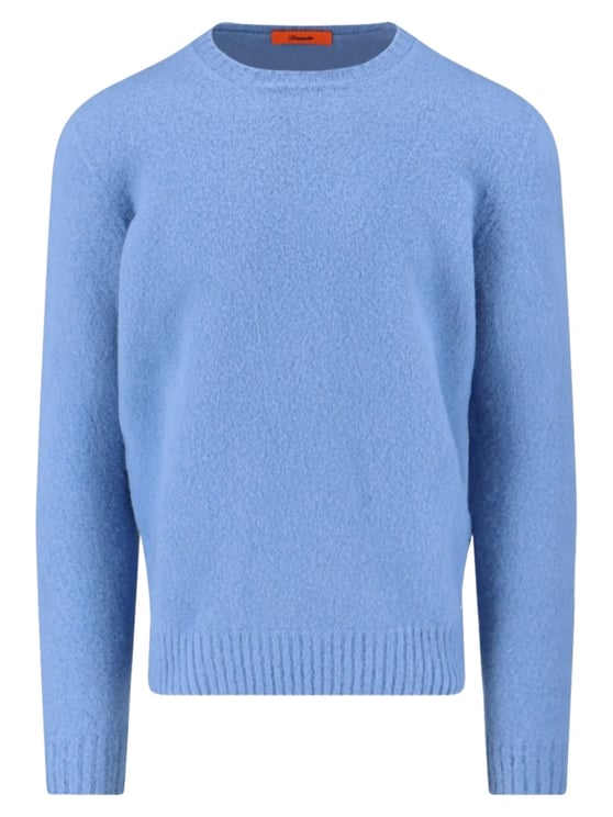 Drumohr Light Blue Crewneck Textured Knit Sweater