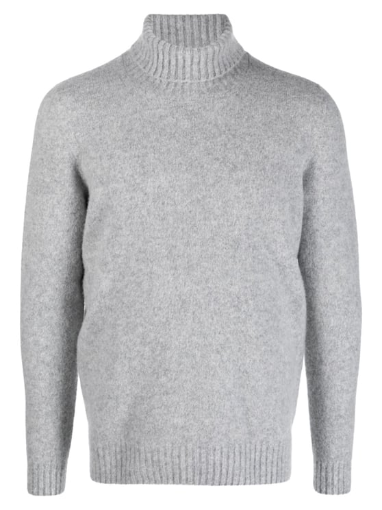 Drumohr Light Grey Mock Neck Sweater