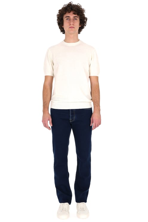Drumohr Cream Lightweight Terry Cotton-Blend T-Shirt