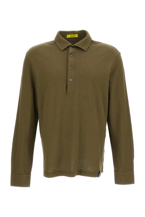 Drumohr Green Cotton-Linen Lightweight Casual Shirt