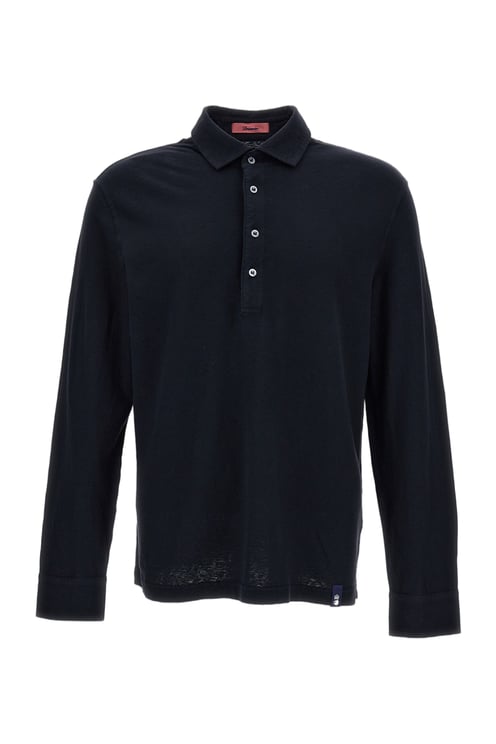 Drumohr Cotton-Linen Blend Polo Shirt with French Collar
