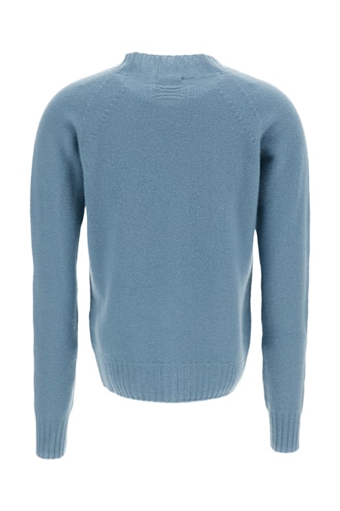 Drumohr Mock Neck Jersey-Knit Wool Sweater with Raglan Sleeves