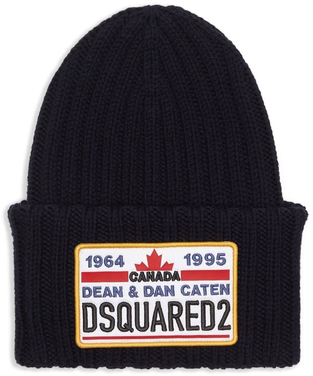Dsquared2 Ribbed Black Knit Hat