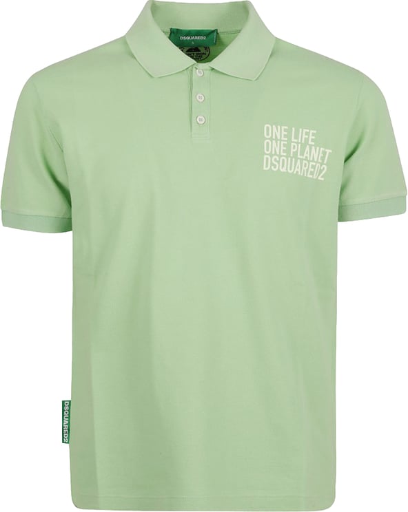 Dsquared2 Green Polo Shirt With Classic Collar