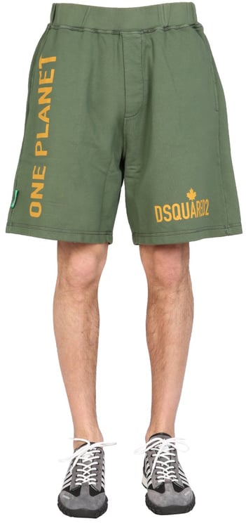 Dsquared2 "ONE LIFE ONE PLANET" BERMUDA SHORTS