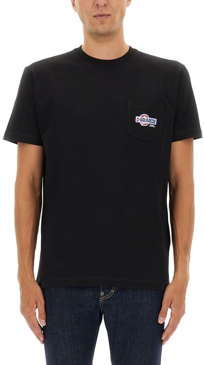 Dsquared2 T-SHIRT WITH POCKET AND LOGO