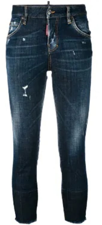 Dsquared2 Slim Fit Dark Blue Distressed Jeans