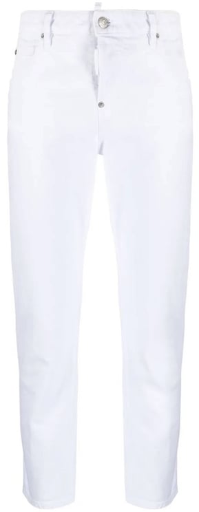 Dsquared2 Cropped White Cotton Five-Pocket Pants